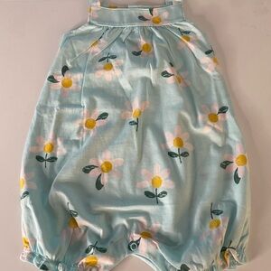 Carters One Piece Baby Romper Snap Closure Light Blue Daisy Print Sz 24mos NWOT
